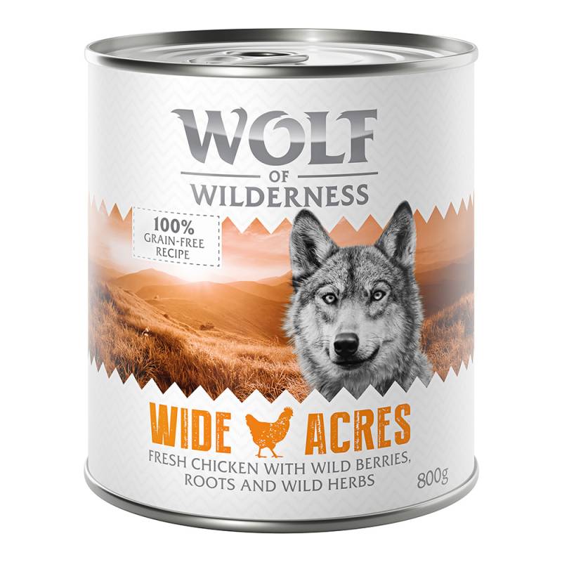 11 + 1 gratis! Wolf of Wilderness 12 x 800 g - Wide Acres - Huhn von Wolf of Wilderness