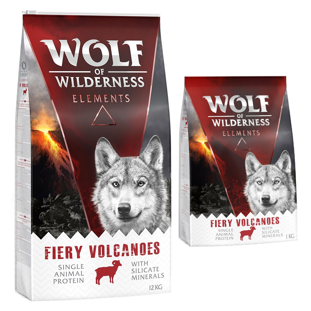 12 + 2 kg gratis! 14 kg Wolf of Wilderness Trockenfutter - Fiery Volcanoes - Lamm (Monoprotein) von Wolf of Wilderness