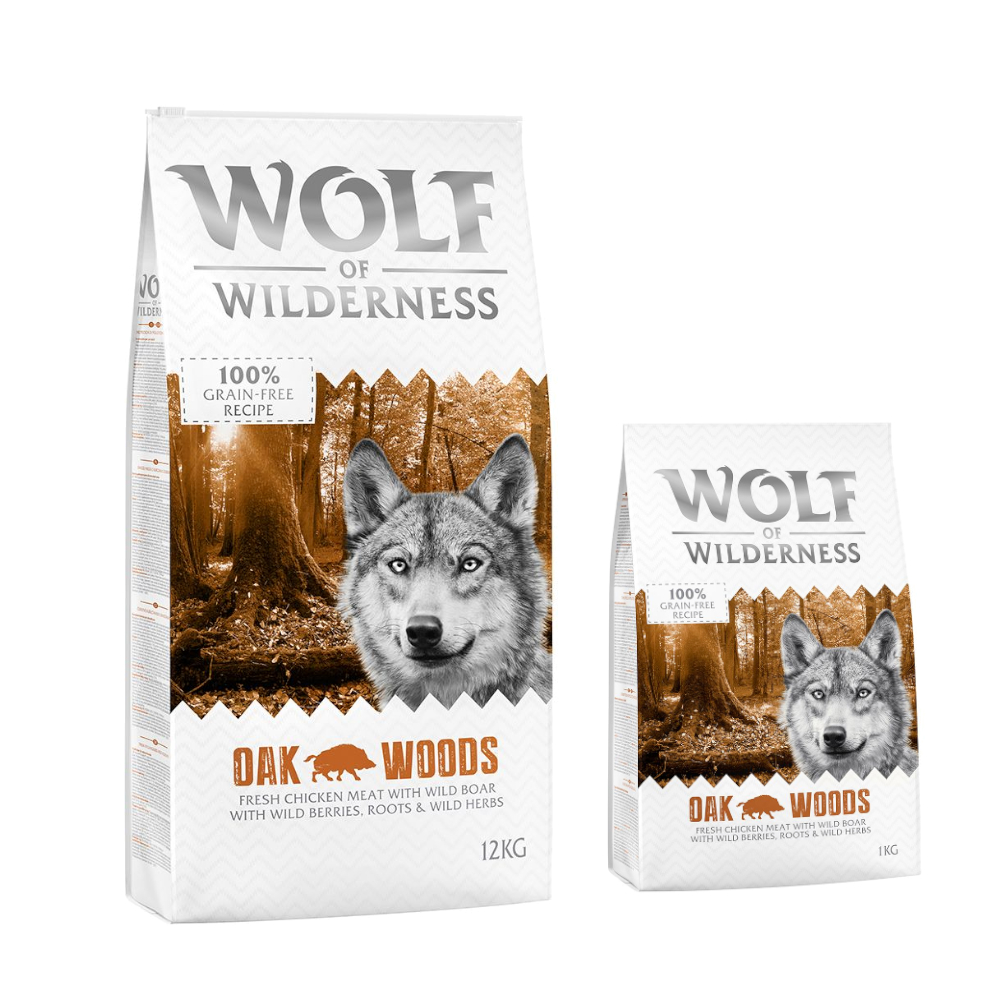 12 + 2 kg gratis! 14 kg Wolf of Wilderness Trockenfutter - Oak Woods - Wildschwein von Wolf of Wilderness