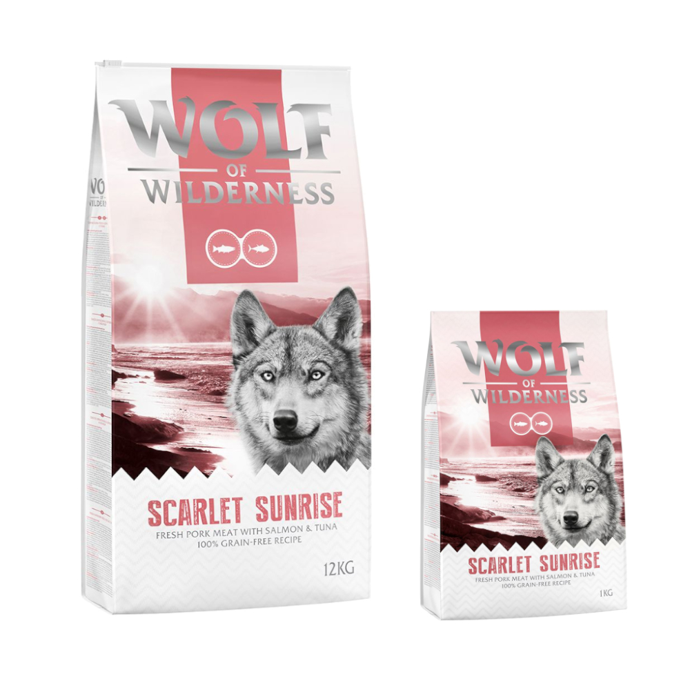 12 + 2 kg gratis! 14 kg Wolf of Wilderness Trockenfutter -  Scarlet Sunrise - Lachs & Thunfisch von Wolf of Wilderness