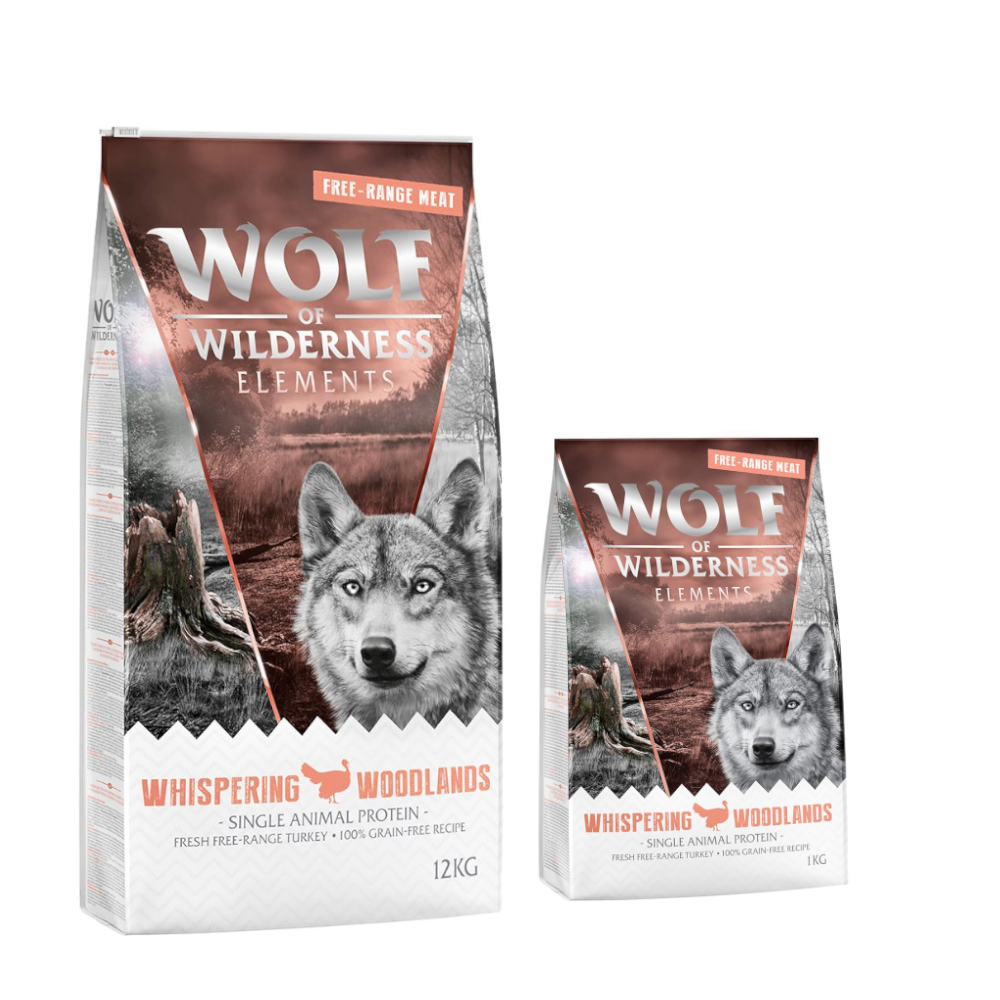 12 + 2 kg gratis! 14 kg Wolf of Wilderness Trockenfutter - Whispering Woodlands - Freilandpute (Monoprotein) von Wolf of Wilderness