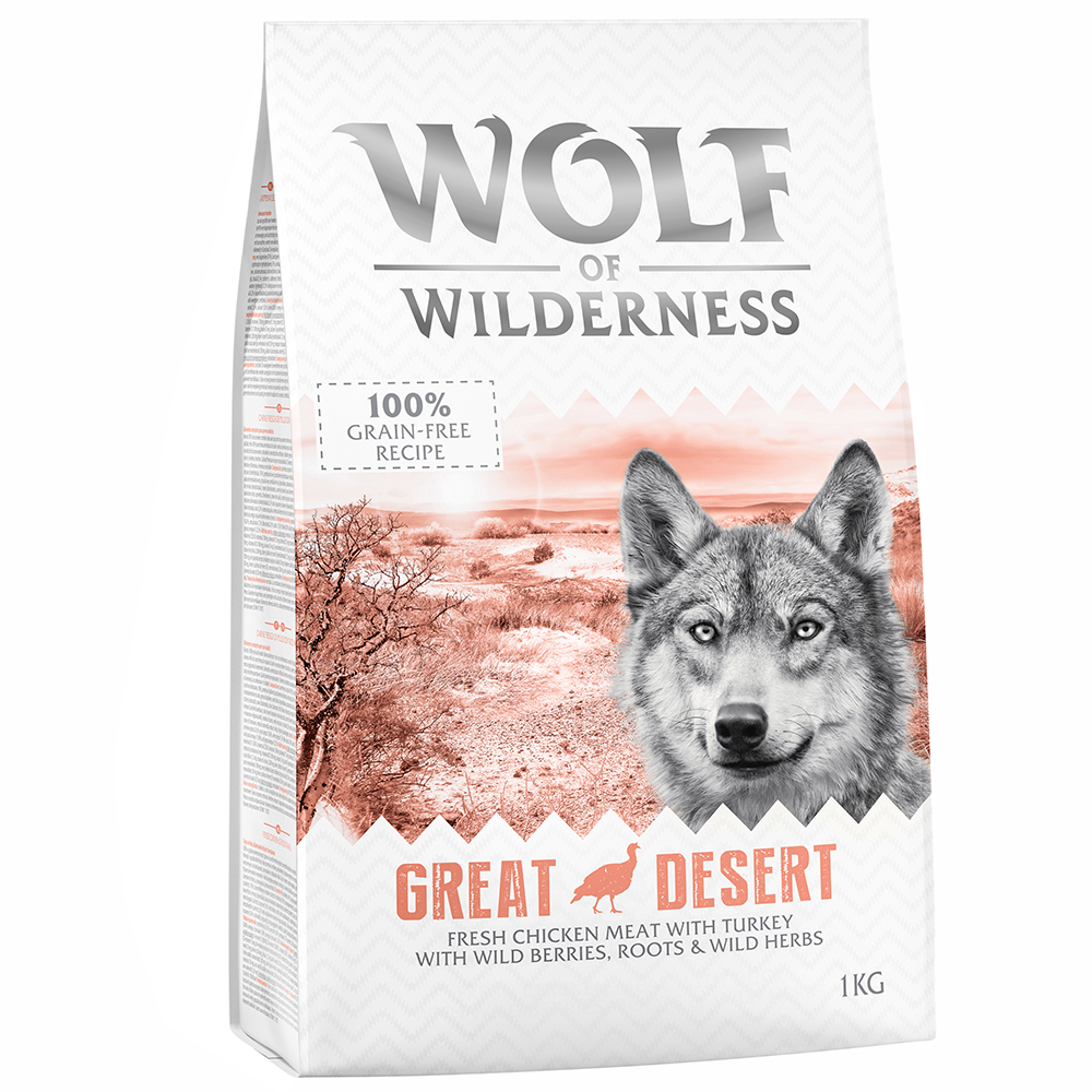 2 x 1 kg Wolf of Wilderness Trockenfutter zum Sonderpreis! - Great Desert - Pute von Wolf of Wilderness