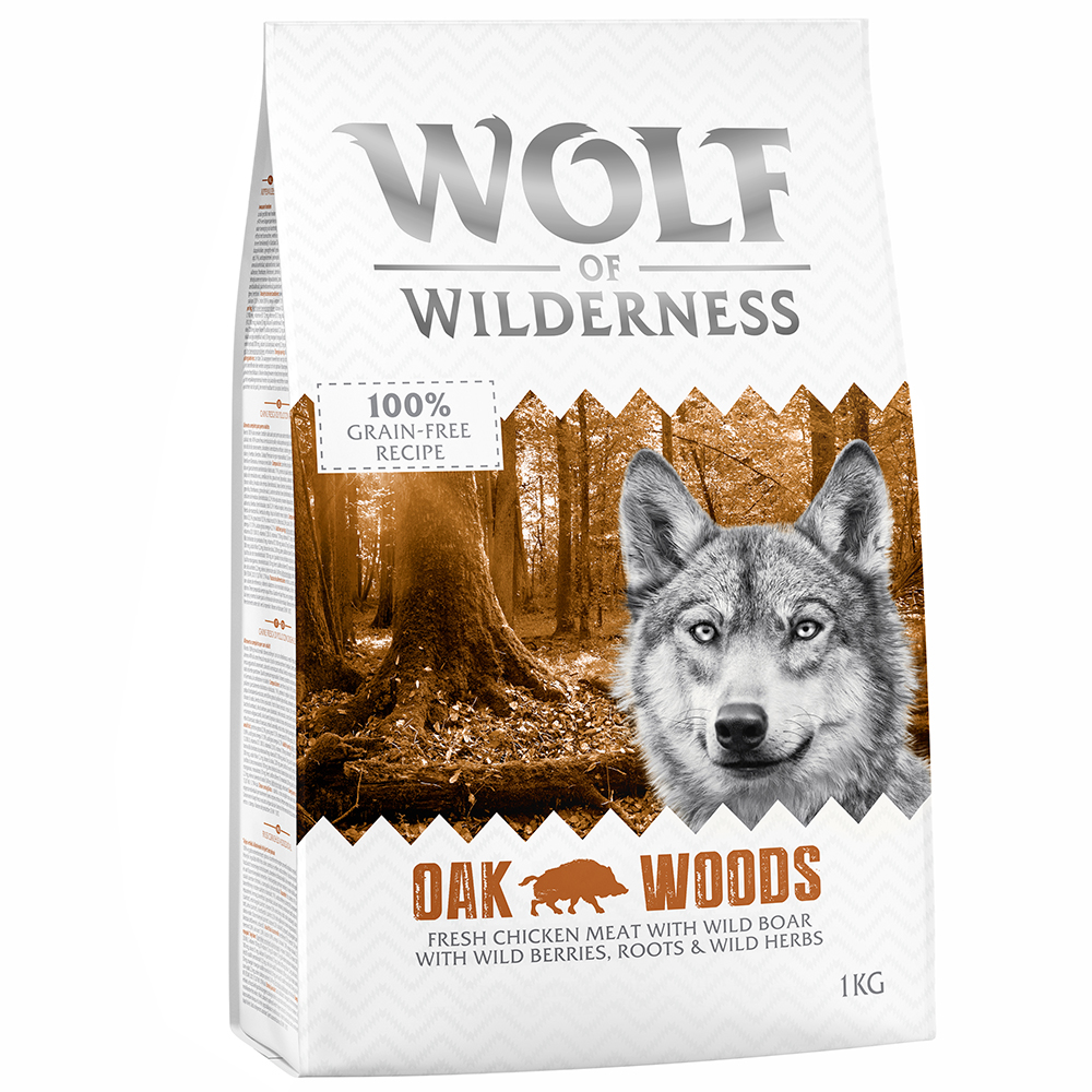 2 x 1 kg Wolf of Wilderness Trockenfutter zum Sonderpreis! - Oak Woods - Wildschwein von Wolf of Wilderness