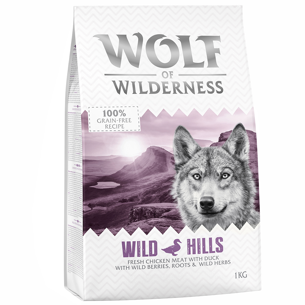 3 + 1 gratis! 4 x 1 kg Wolf of Wilderness - Wild Hills - Ente von Wolf of Wilderness