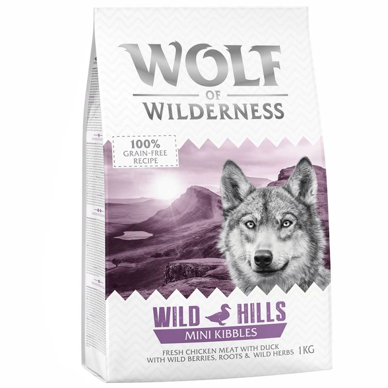 Bis zu 25% Cyber-Rabatt! 1 kg Wolf of Wilderness Trockenfutter - MINI Wild Hills - Ente von Wolf of Wilderness