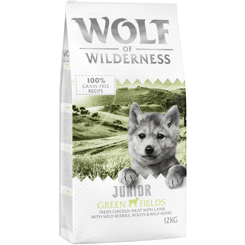 2 x 12 kg Wolf of Wilderness Trockenfutter - getreidefrei - JUNIOR Green Fields - Lamm von Wolf of Wilderness