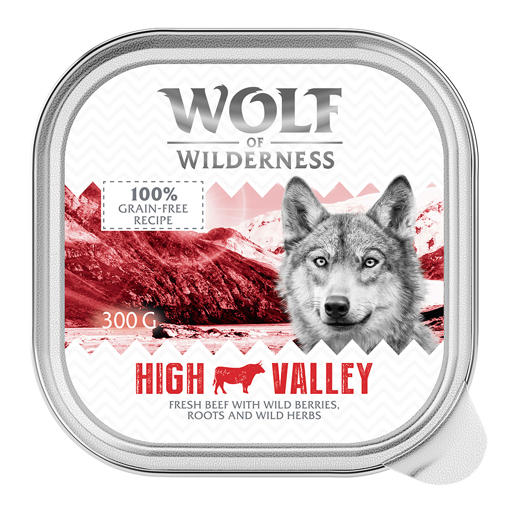 Wolf of Wilderness Adult - Single Protein 6 / 24 x 300 g Schale  - 6 x 300 g: High Valley - Rind von Wolf of Wilderness