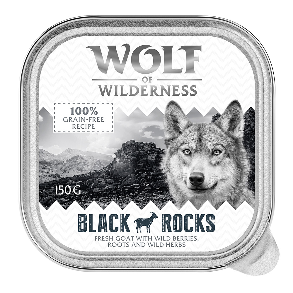 Wolf of Wilderness Adult - Single Meat 6 x 150 g Schale - Black Rocks - Ziege Wolf of Wilderness Adult - Single Meat 6 x 150 g Schale - Black Rocks - Ziege von Wolf of Wilderness