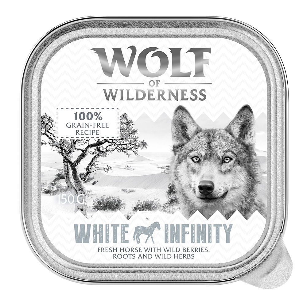 Wolf of Wilderness Adult - Single Meat 6 x 150 g Schale - White Infinity - Pferd Wolf of Wilderness Adult - Single Meat 6 x 150 g Schale - White Infinity - Pferd von Wolf of Wilderness