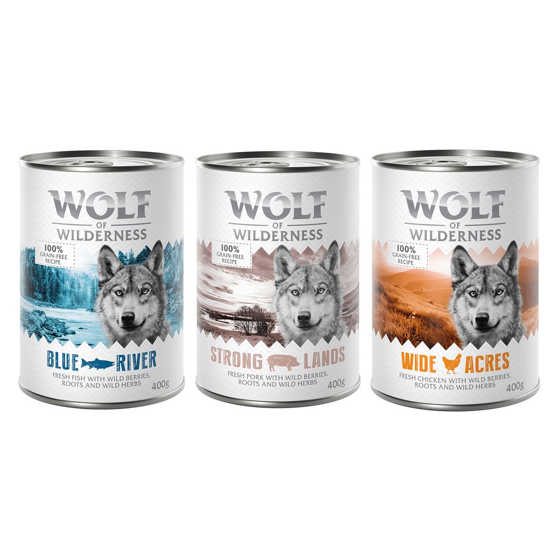 Wolf of Wilderness Adult - Single Meat 6 x 400 g Mixpaket: Huhn, Schwein, Fisch Wolf of Wilderness Adult - Single Meat 6 x 400 g Mixpaket: Huhn, Schwein, Fisch von Wolf of Wilderness