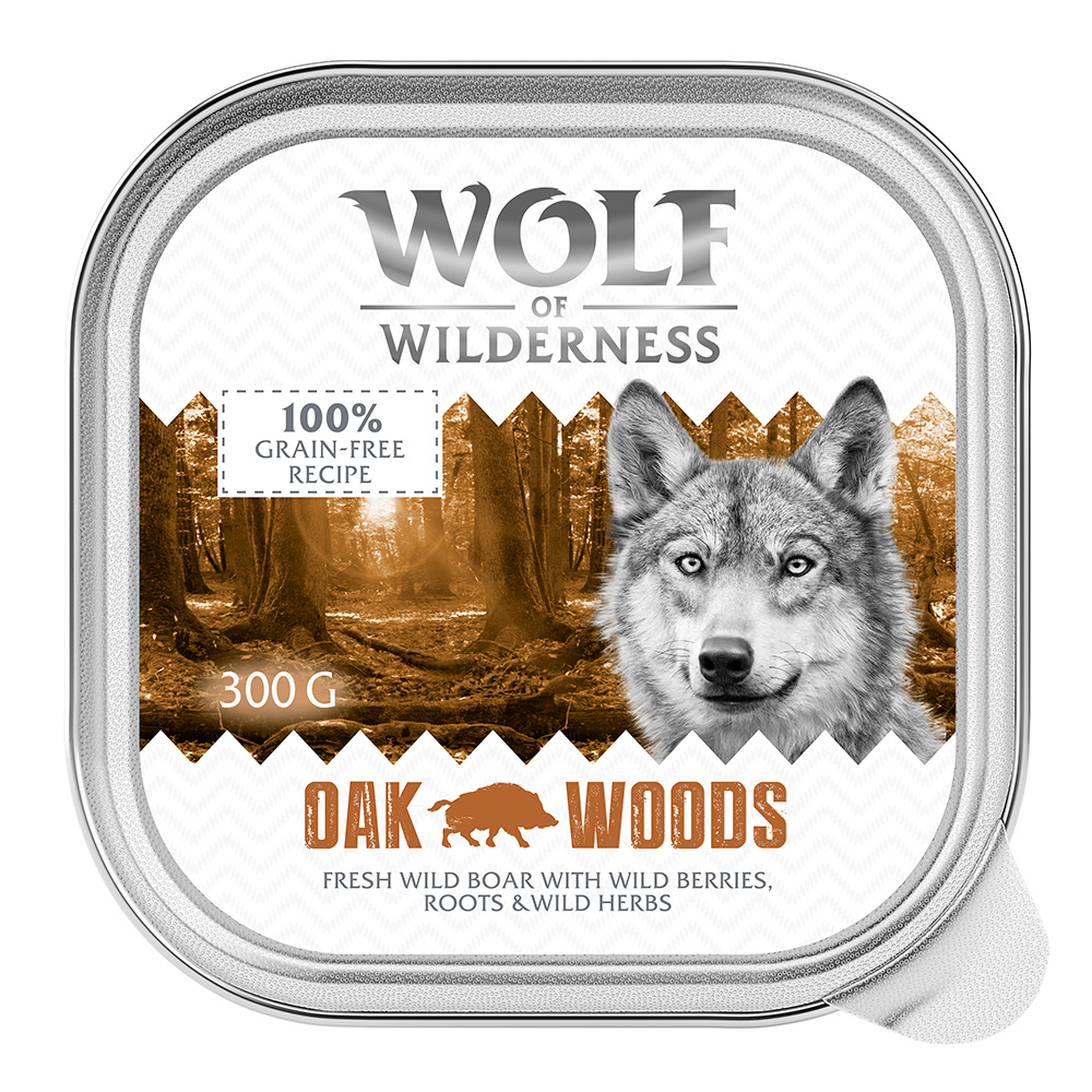 Wolf of Wilderness Adult - Single Protein 6 / 24 x 300 g Schale  - 24 x 300 g: Oak Woods - Wildschwein von Wolf of Wilderness