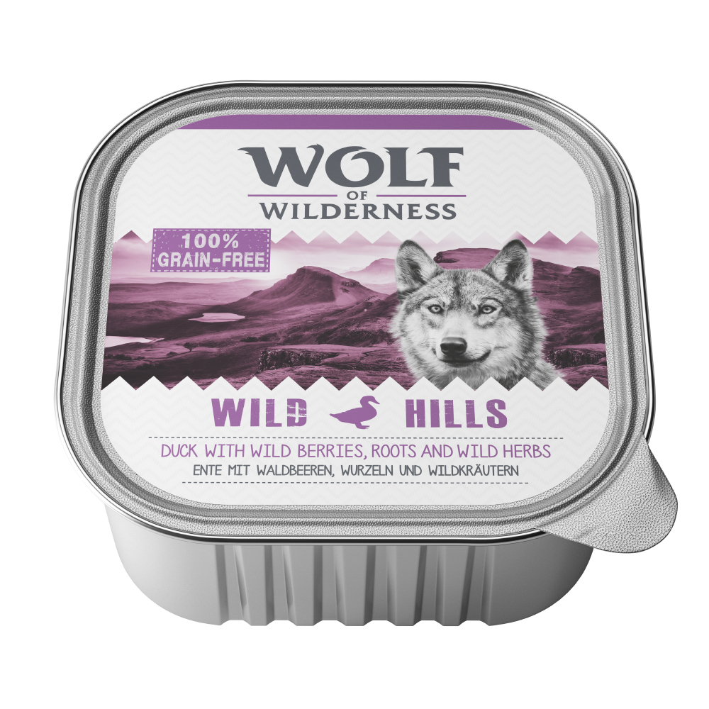 Wolf of Wilderness Adult - Single Protein 6 / 24 x 300 g Schale  - 6 x 300 g: Wild Hills - Ente von Wolf of Wilderness