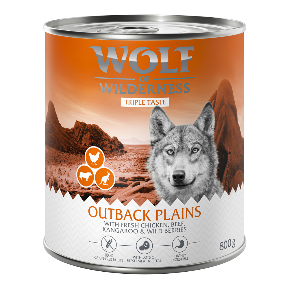 Wolf of Wilderness Adult - "Triple Taste" 6 x 800 g - The Outback - Huhn, Rind, KÄNGURU Wolf of Wilderness Adult - "Triple Taste" 6 x 800 g - The Outback - Huhn, Rind, KÄNGURU von Wolf of Wilderness
