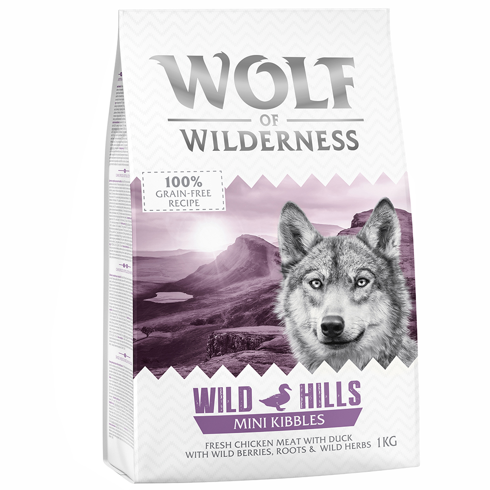 Wolf of Wilderness Adult "Wild Hills" Ente - getreidefrei - 1 kg MINI von Wolf of Wilderness