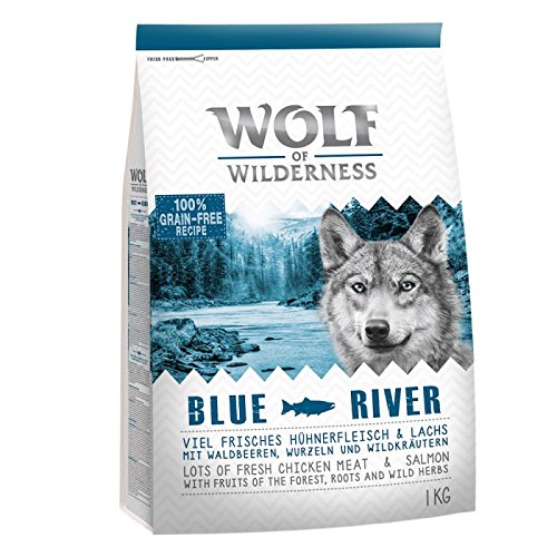 Wolf of Wilderness Hundefutter für ausgewachsene Hunde – Blue River Lachs, 12 kg, trockene, ausgewogene Ernährung für ausgewachsene Hunde von Wolf of Wilderness