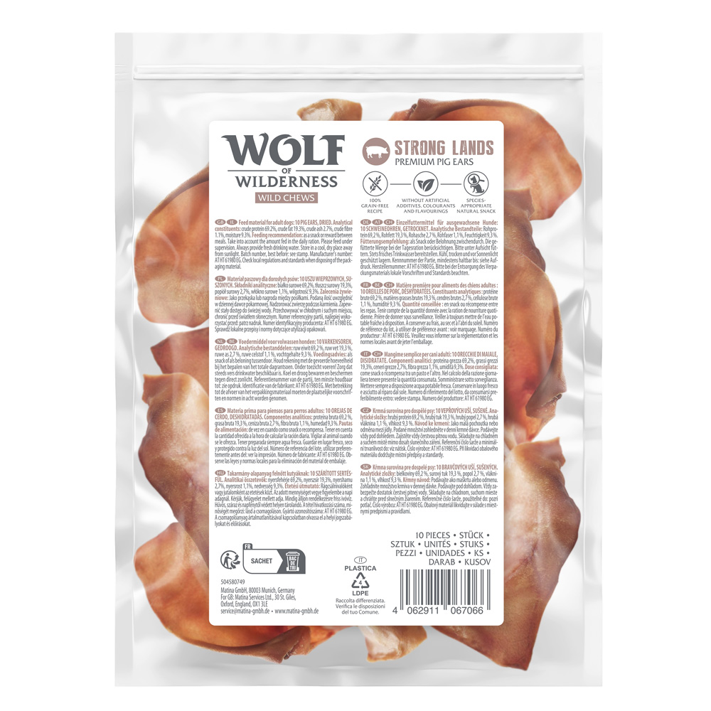 Wolf of Wilderness Premium Schweineohren "Strong Lands" - 3 x 10 Stück Wolf of Wilderness Premium Schweineohren "Strong Lands" - 3 x 10 Stück von Wolf of Wilderness