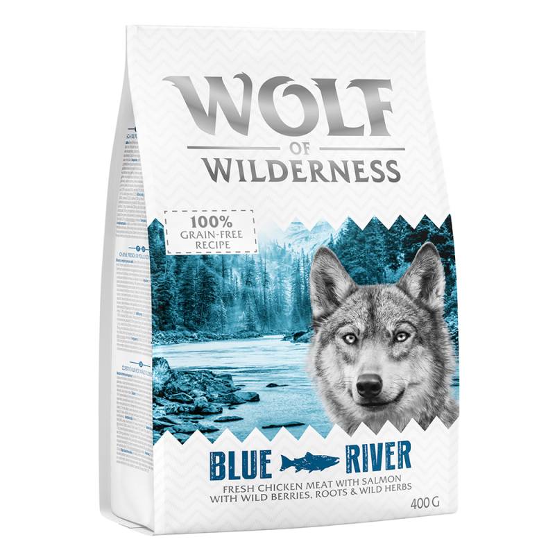 Wolf of Wilderness Probierbeutel - getreidefrei - Blue River - Lachs (400 g) von Wolf of Wilderness