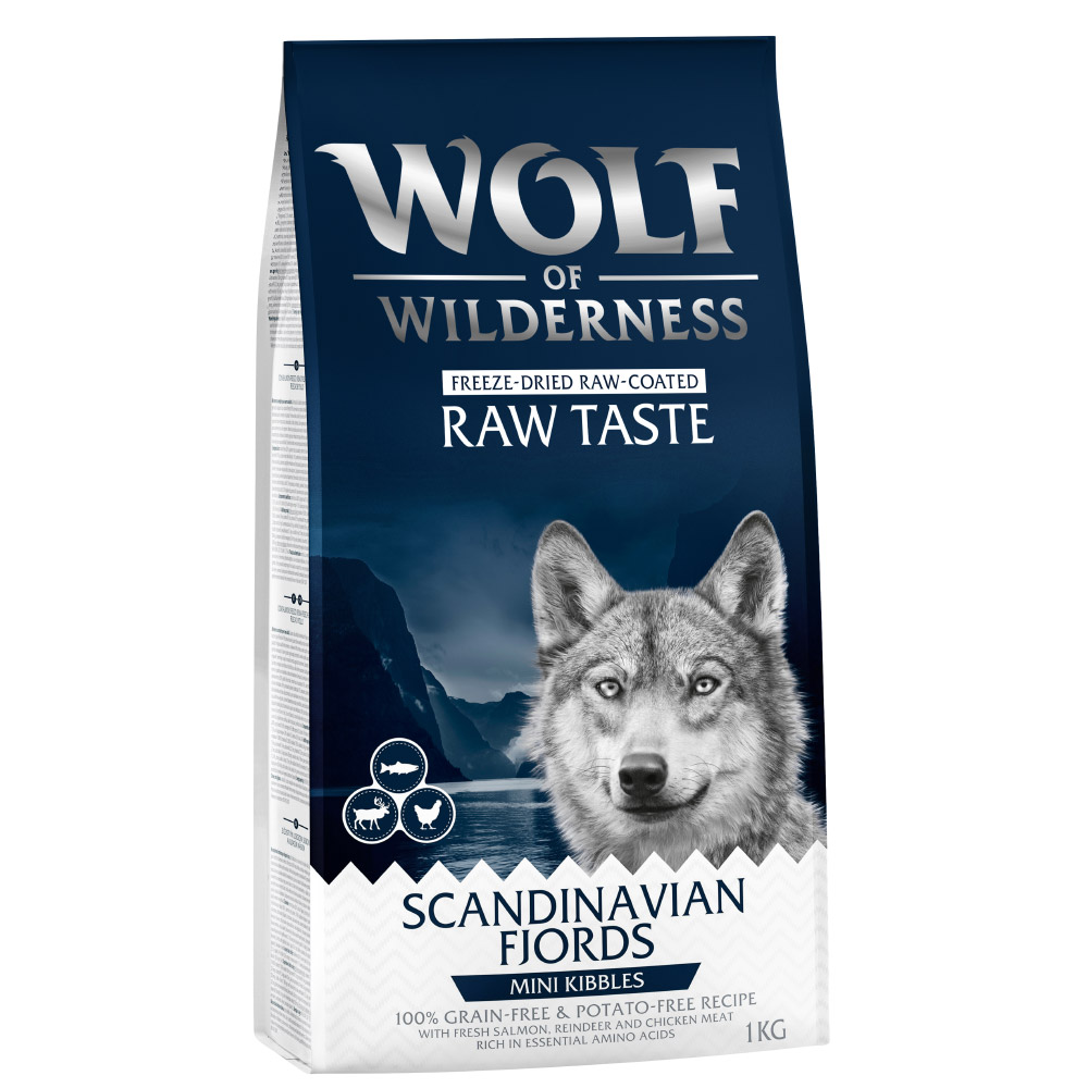Wolf of Wilderness "Scandinavian Fjords" Rentier, Huhn & Lachs - getreidefrei - Sparpaket: 5 x 1 kg MINI von Wolf of Wilderness