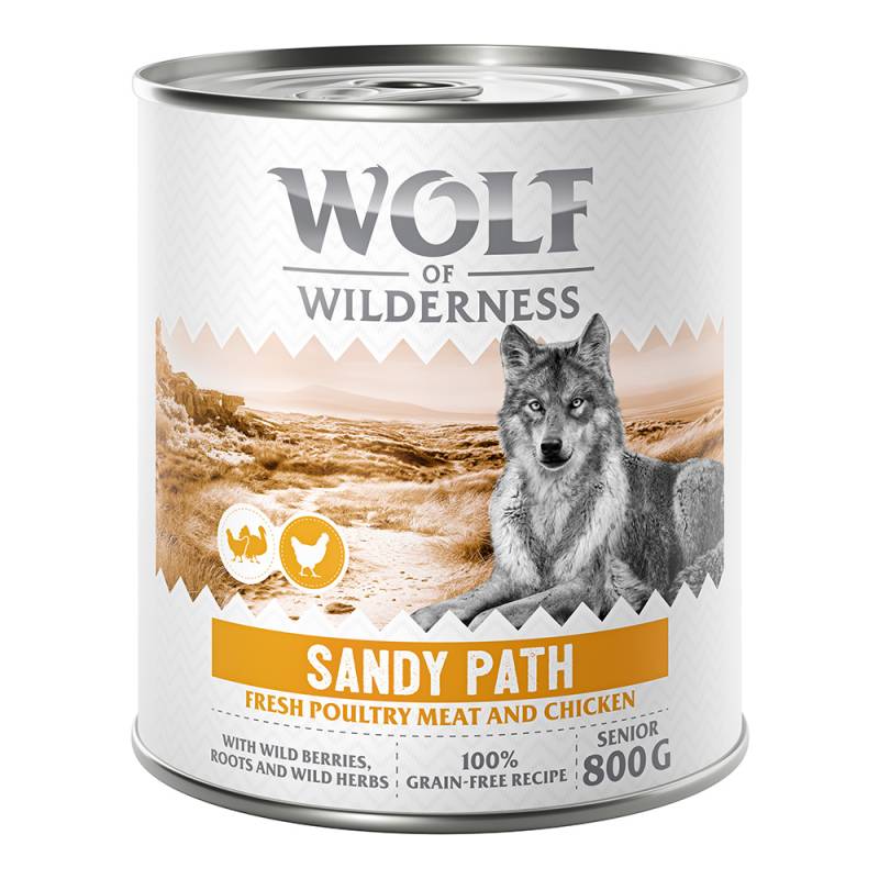 Wolf of Wilderness Senior - mit viel frischem Geflügel 6 x 800 g - Sandy Path - Geflügel mit Huhn von Wolf of Wilderness