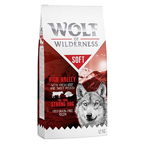 Wolf of Wilderness Soft "High Valley " - Rind, 100% Getreidefreies, komplettes halfffeuchtes Hundefutter 12 kg von Wolf of Wilderness