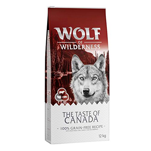 Wolf of Wilderness The Taste of Canada Trockenfutter für ausgewachsene Hunde mit frischem Rind, Dorsch und Truthahn (12 kg) von Wolf of Wilderness