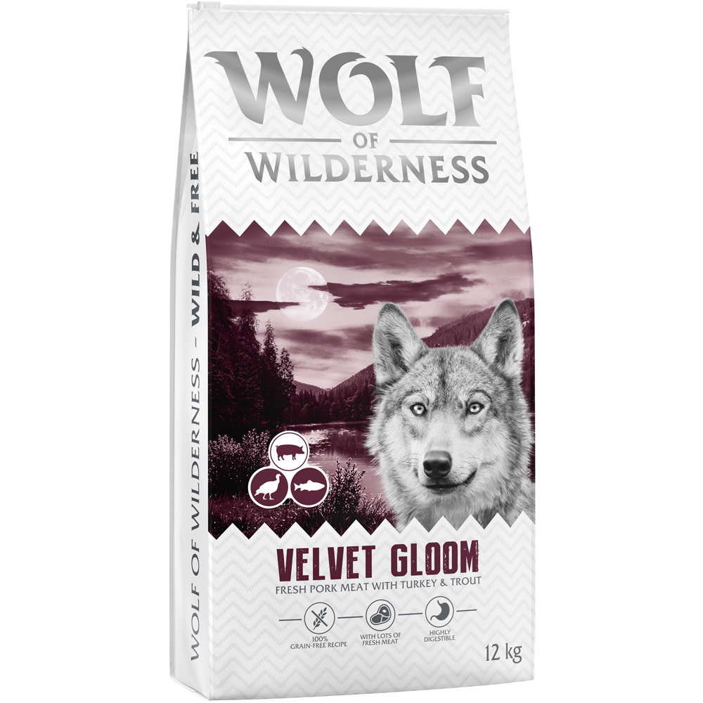Wolf of Wilderness "Velvet Gloom" Truthahn & Forelle - getreidefrei - Sparpaket: 2 x 12 kg neue Rezeptur Wolf of Wilderness "Velvet Gloom" Truthahn & Forelle - getreidefrei - Sparpaket: 2 x 12 kg neue Rezeptur von Wolf of Wilderness