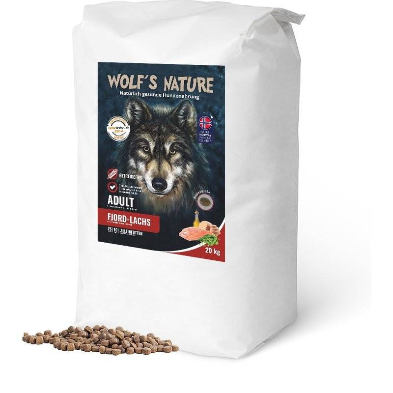 Wolf's Nature Adult Fjord-Lachs - 20 kg (4,60 € pro 1 kg) von Wolf's Nature