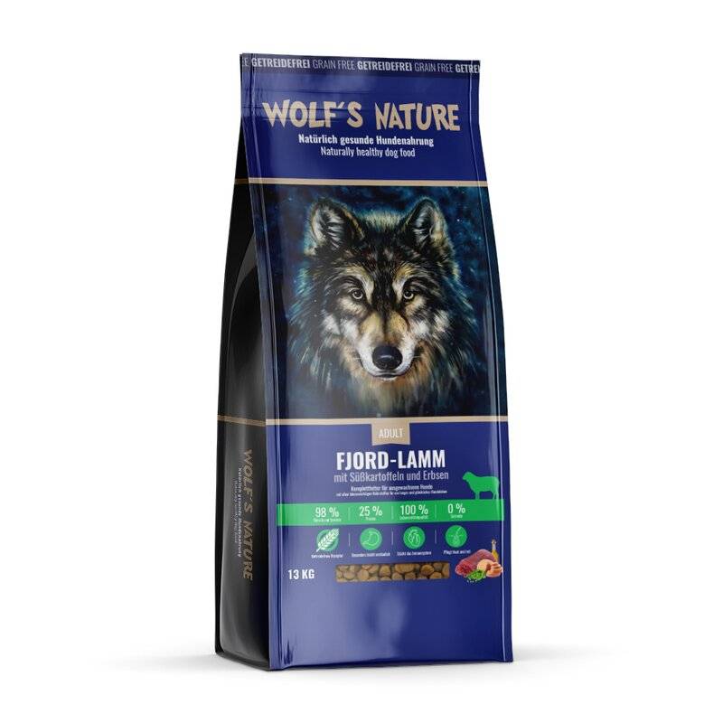 Wolf's Nature Adult Fjord-Lamm - 13 kg (5,38 € pro 1 kg) von Wolf's Nature