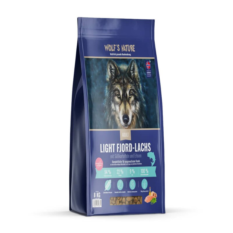 Wolf's Nature Fjord-Lachs Light/Senior 8 kg (6,09 € pro 1 kg) von Wolf's Nature