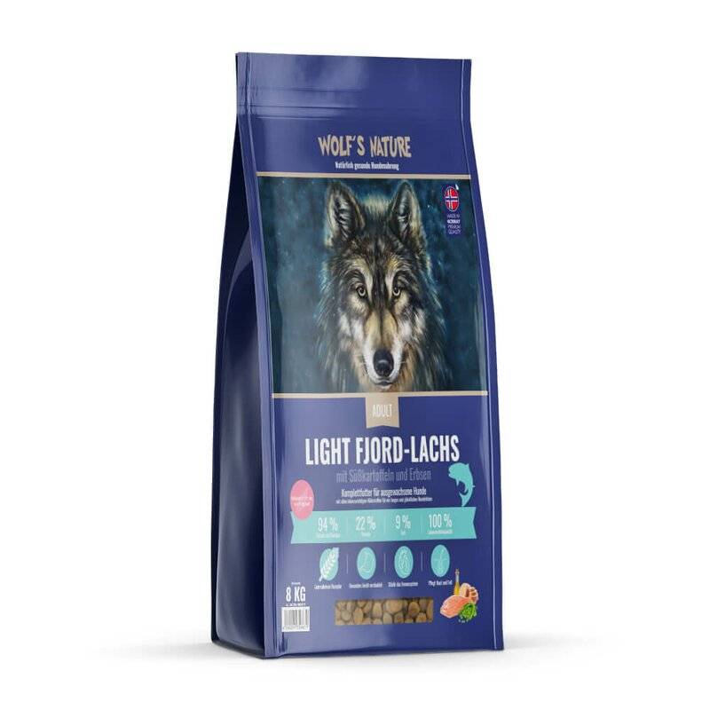 Wolf's Nature Fjord-Lachs Light & Senior - 8 kg (6,09 € pro 1 kg) von Wolf's Nature