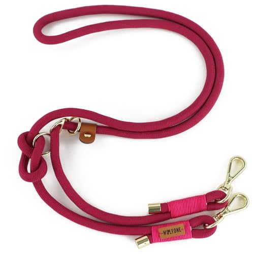 Wolfone Multi-Functional Double-Ended Rope Hundeleine Hand frei Heavy Duty einstellbare Leine für große mittlere kleine Hund 2,1M Sand von Wolfone