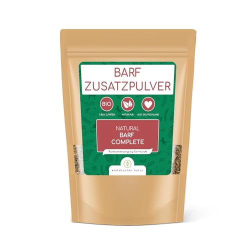 Barf Complete Zusatzpulver für Hunde –Mit 5 Bio-Zutaten für Gesundheit & Vitalität, 100% Natürlich, 500g von Wolfsbacher