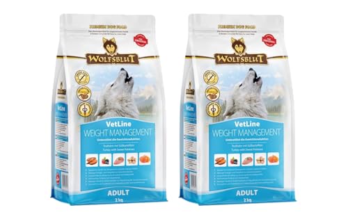 Wolfsblut VetLine Weight Management Truthahn 2 x 2kg Trockenfutter – Diät-Alleinfuttermittel für Hunde mit Übergewicht & Diabetes, getreidefrei, mit L-Carnitin & Superfoods Wolfsblut VetLine Weight Management Truthahn 2 x 2kg Trockenfutter – Diät-Alleinfuttermittel für Hunde mit Übergewicht & Diabetes, getreidefrei, mit L-Carnitin & Superfoods von Wolfsblut