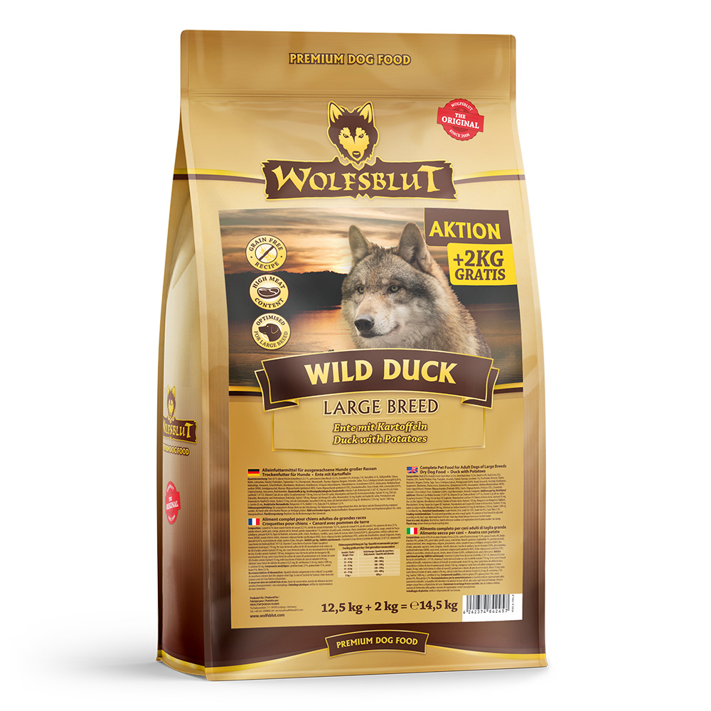 Wolfsblut | Wild Duck | Large Breed | 12,5 kg + 2 kg von Wolfsblut