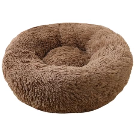 Wolke Hundebett Orginal, Katzenbett, Waschbar, 60cm, Hundekissen, Flauschiges Hundebett für große, mittelgroße & kleine Hunde, Hunde Pettbett, Hundematratze, plüsch (Braun) von Wolke