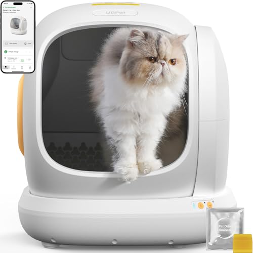 UBPet C20 Katzenstreu, selbstreinigend, 75 l, Katzentoilette, Katzentoilette mit App-Steuerung, WLAN, 2,4 GHz, ideal für mehrere Katzen, auslaufsicher, geruchshemmend, erhöhte Sicherheit von Wolmds