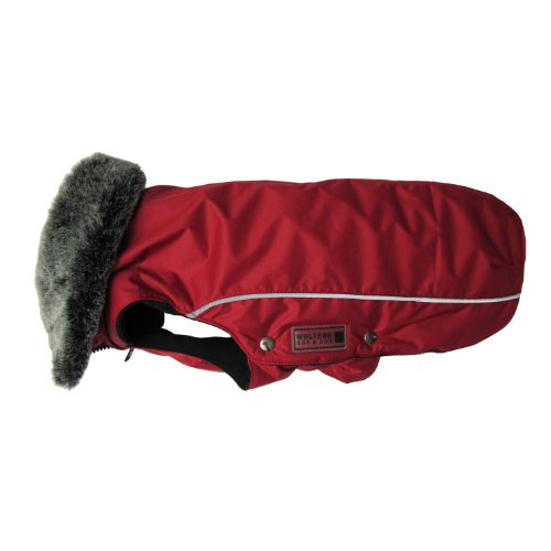 Wolters Cat & Dog Winterjacke für Mops&Co. - Rot, Gestreift, Wasserdicht, Winddicht, Fleece, Hundejacke, Jacke, Klassisch, Outdoor, Junior - Adult von Wolters Cat & Dog