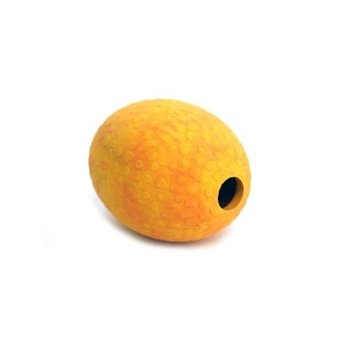 WOLTERS Straußen-Ei Natur-Kautschuk mit und ohne Seil, Farbe:Mango, Größe:L 120 x 80 mm von Wolters Cat & Dog