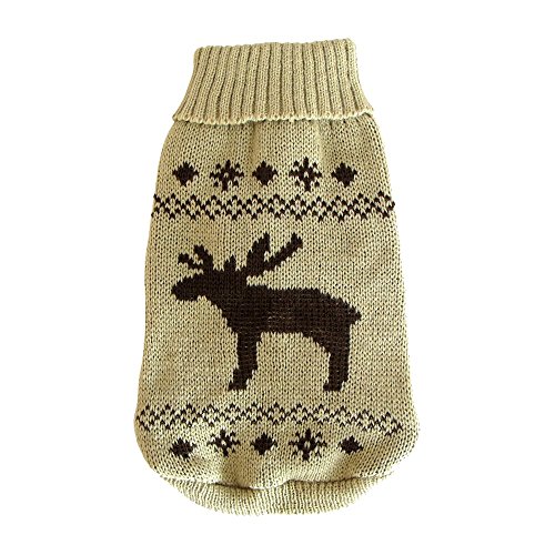 Wolters | Strickpullover Elch in Beige/Braun | Rückenlänge 20 cm von Wolters Cat & Dog