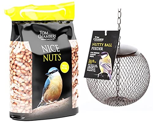 Wolvercroft Garden Centre Tom Chambers Nice Nuts (1 kg) & Tom Chambers Nussy Ball Feeder von Wolvercroft Garden Centre