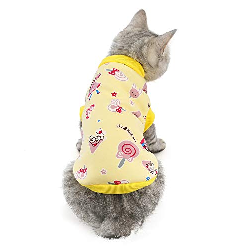Wolyepor Niedlicher Cartoon-Katzenrock, bedruckt, Baumwollrock, für den täglichen Gebrauch (Süßigkeiten, groß) von Wolyepor