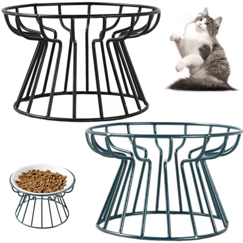 2pcs Katzenschüsselständer, robuster Katzenfutter, wasserdichte erhöhte Katzenschalenhalter, sichere Katzenständer für Katzenschüssel, Katzenfutterständer für Innenkatze, Katzenschüsselständer von Womsclo