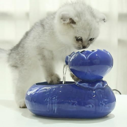 Cat Water Fountain 1.6L Mini Keramik Kategiertrinker Automatische Elektriktiertrinker Spülmaschine Safer Haustiertrinker Trinkschalen Trinkschalen Wasserspender Mehrere Haustiertrinker für Katzen und von Womsclo