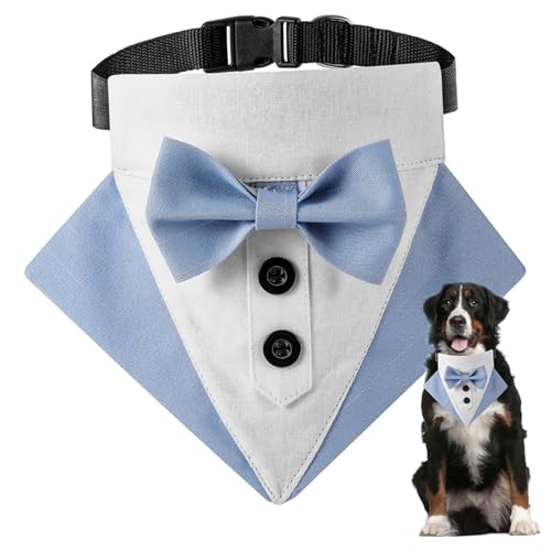 Hund Ehering Bandana, Hundehalsband mit Fliege, Neckerchief für Hunde L, Haustier Eherbandana -Kragen mit Fliege, formelle Hundehalte, Hundefliege, Kostüme für Hunde von Womsclo