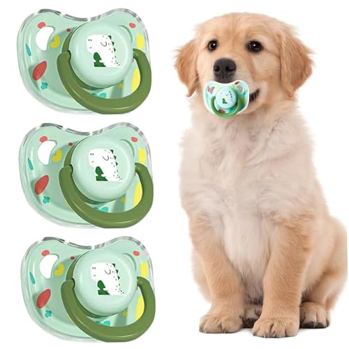 Hund Schnuller für kleine Hunde, 3pcs 3pcs Cartoon Silikonpuller, Katze beruhigen Schnuller für kleine Hunde Katzen Katzen von Womsclo