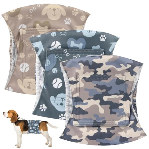 Hundebriefungen, 3pcs Hundebauchbänder, männliche Hunde Wraps, Welpenwindelnhosen, Hundeknowlen Männlich, Hundewindeln, Waschbecken, Hundhosen, Hundetaschen, Hundebauchbänder von Womsclo