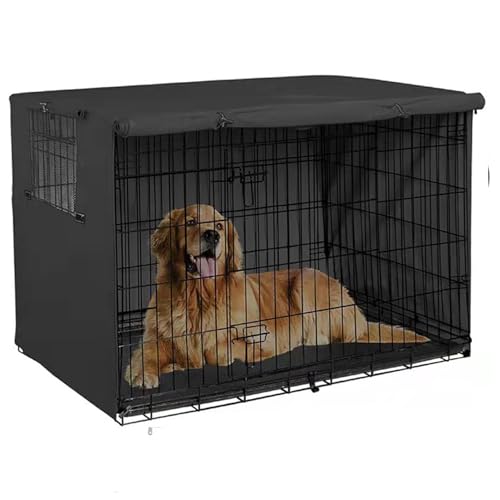 Hundekisteabdeckung, 36x24x25 Hundekäfigabdeckung, winddichte atmungsaktive Kistenabdeckungen für Hundekäfige mit offenbarem Fenster, wasserdichte Stoffkiste mit Reißverschluss für Home, Farm & More, von Womsclo