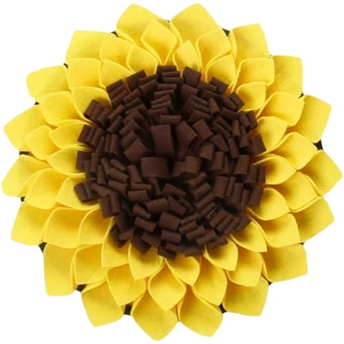 Womsclo Snuffle Matte für Hunde, 15x15 Zoll Sonnenblumenform Hunde Snuffle Matte von Womsclo