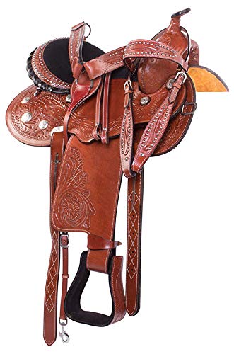 Wonder Wish Barrel Racing Racer Pleasure Trail Show Horse Silber Leder Sattelzange Set von Wonder Wish