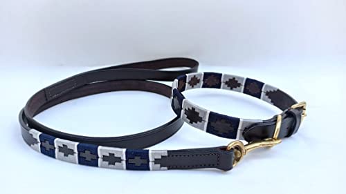 Wonder Wish Leather Dog Collar & Leash Set | Alloy Hardware Double D-Ring Collar (Extra Large-65 cm) von Wonder Wish